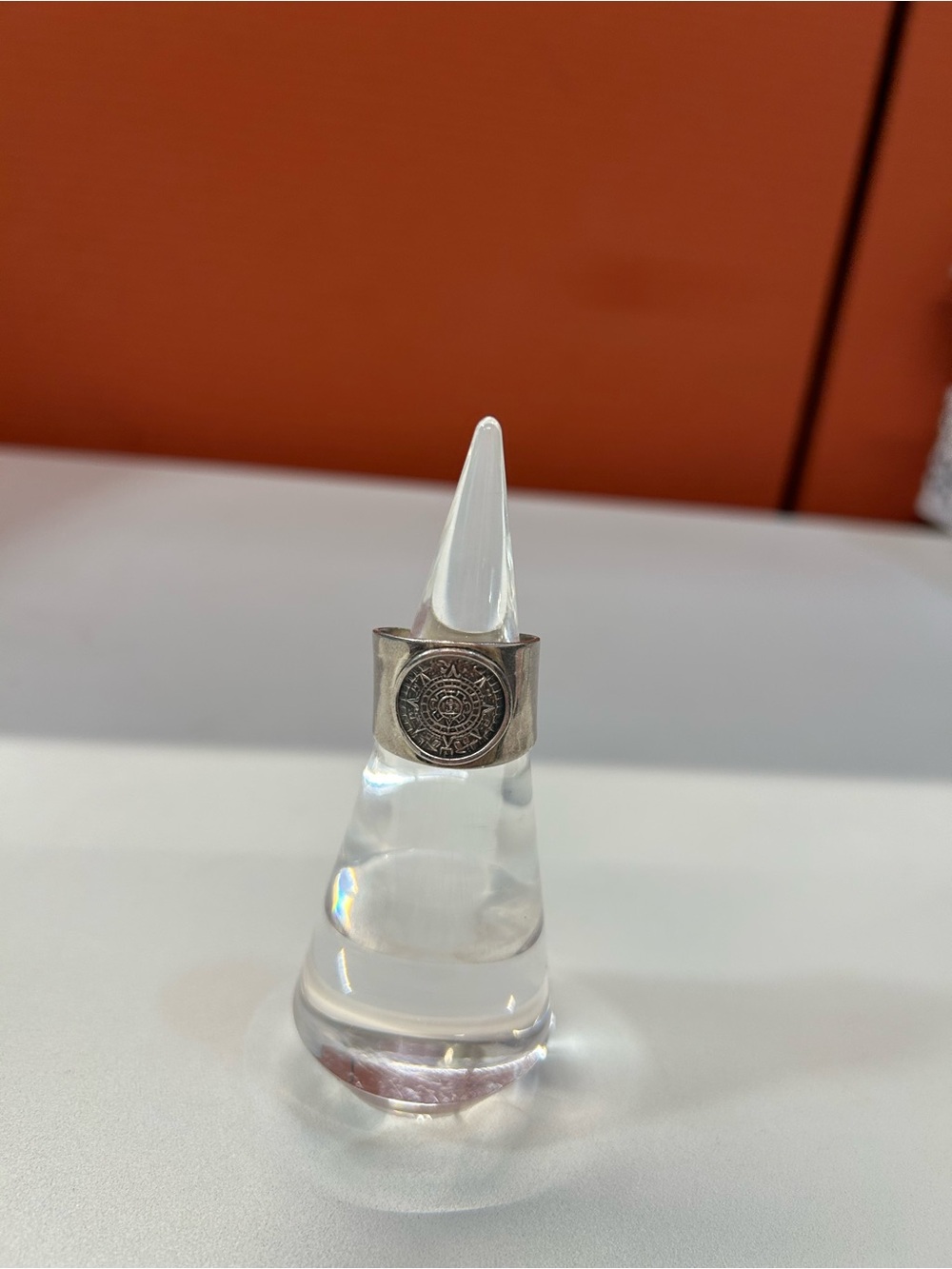 925 Sterling Silver Aztec Calendar ring size 10.5 - Picture 2 of 4